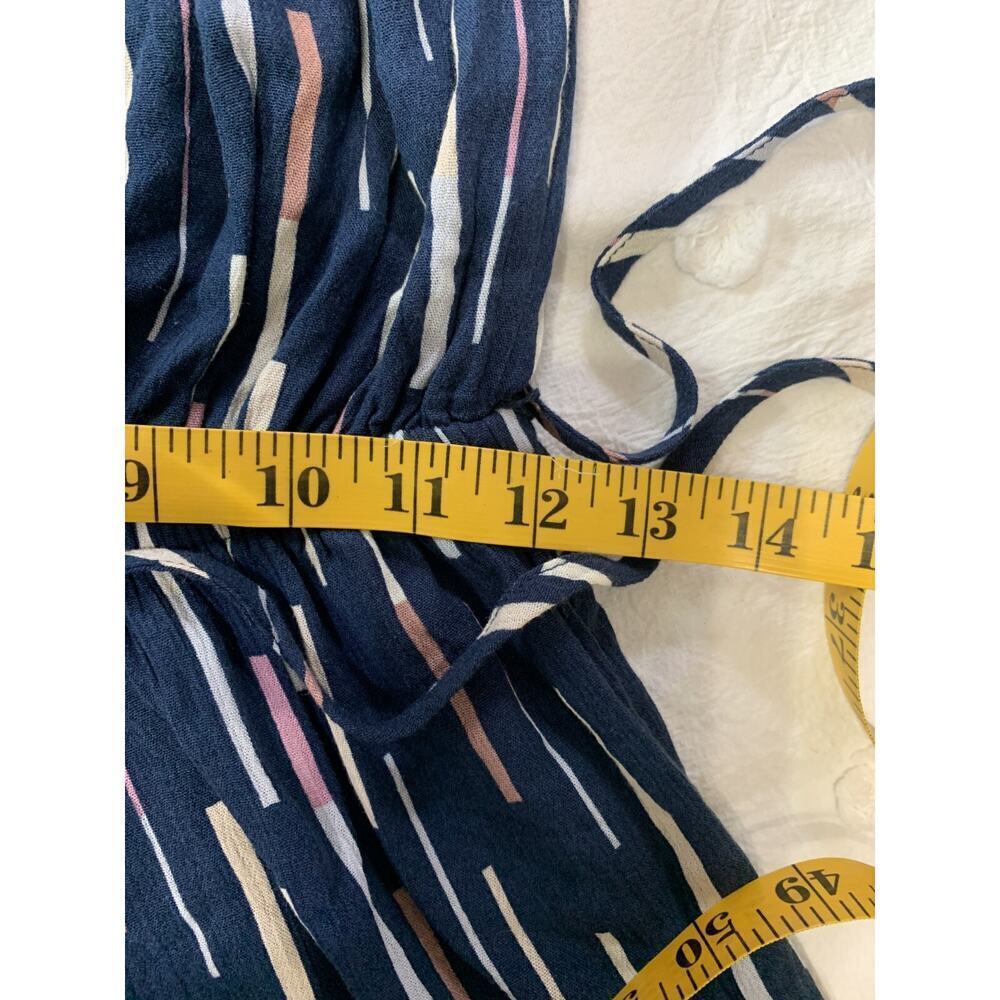 LuLu's True Radiance Navy Blue Multi Print Off the Shoulder Jumpsuit Size Small - Picture 2 of 10